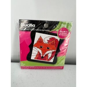 Bucilla Fox Mini Cross Stitch Kit 46151 Beginner Framed Art 2x2.5 New